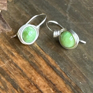 Imperial jade drops dangle earrings/wealth and good luck earrings